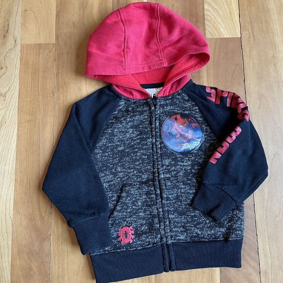 Marvel Spider-Man Toddler Boys Full-Zip Hoodie Jacket 3T Black & Red - Picture 1 of 4
